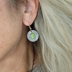 🔥LAST PAIR🔥 Imperial Jasper Textured Medallion Drop Earrings